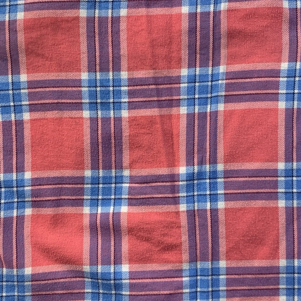 Hollister Women's Pink Blue Plaid Flannel Shirt Pearl Snap Buttons Size M - Picture 6 of 6